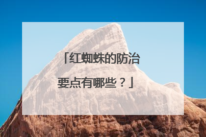 红蜘蛛的防治要点有哪些?