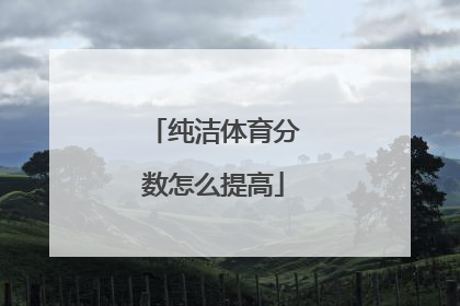 纯洁体育分数怎么提高
