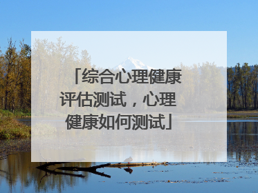综合心理健康评估测试,心理健康如何测试