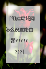 组建局域网怎么设置路由器????????