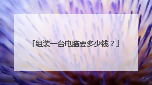 组装一台电脑要多少钱?