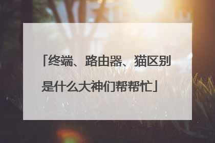 终端、路由器、猫区别是什么大神们帮帮忙