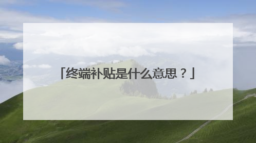 终端补贴是什么意思?