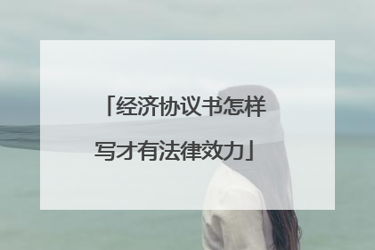 经济协议书怎样写才有法律效力