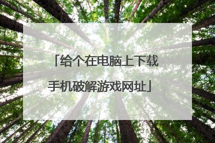 给个在电脑上下载手机破解游戏网址