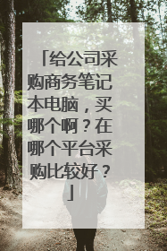 给公司采购商务笔记本电脑,买哪个啊?在哪个平台采购比较好?