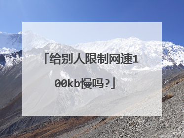 给别人限制网速100kb慢吗?