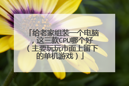 给老家组装一个电脑,这三款CPU哪个好(主要玩玩市面上留下的单机游戏)