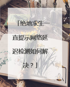 绝地求生一直提示网络延迟检测如何解决？
