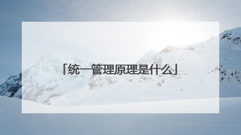 统一管理原理是什么