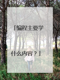 编程主要学什么内容？