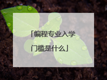 编程专业入学门槛是什么