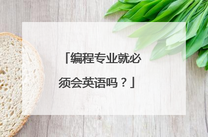 编程专业就必须会英语吗？