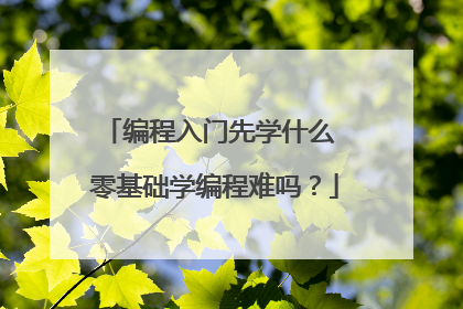 编程入门先学什么 零基础学编程难吗?