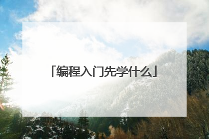 编程入门先学什么