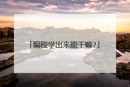 编程学出来能干嘛?