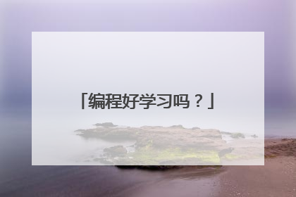 编程好学习吗?