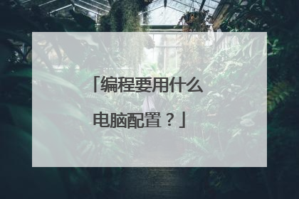 编程要用什么电脑配置？