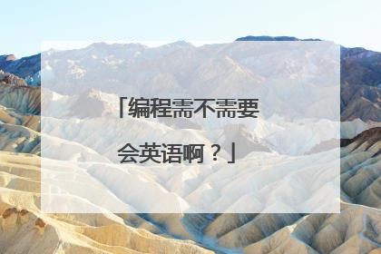 编程需不需要会英语啊?
