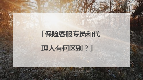 保险客服专员和代理人有何区别?