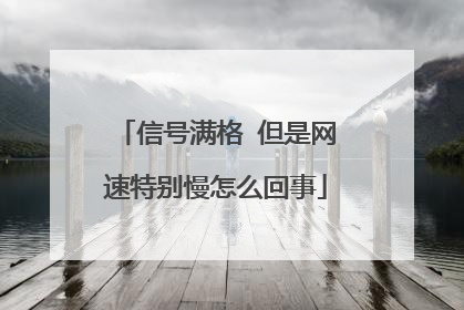 信号满格 但是网速特别慢怎么回事