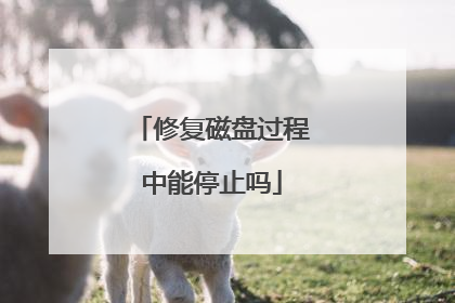 修复磁盘过程中能停止吗