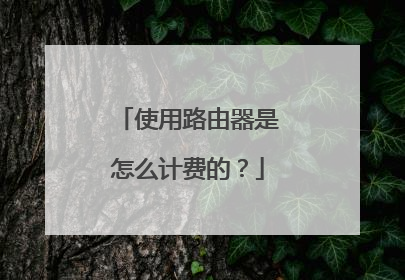 使用路由器是怎么计费的？