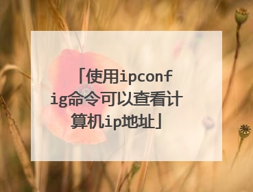 使用ipconfig命令可以查看计算机ip地址