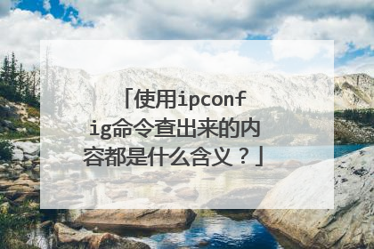 使用ipconfig命令查出来的内容都是什么含义？