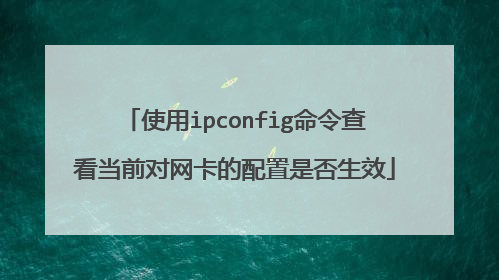 使用ipconfig命令查看当前对网卡的配置是否生效