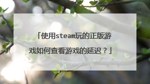 使用steam玩的正版游戏如何查看游戏的延迟?