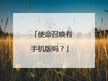 使命召唤有手机版吗?