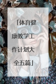 体育健康教学工作计划大全五篇