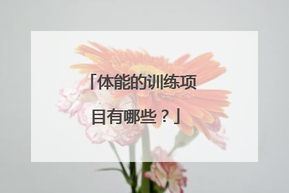 体能的训练项目有哪些？