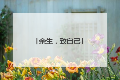 余生,致自己