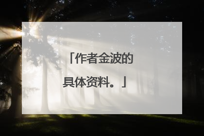 作者金波的具体资料。