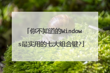 你不知道的Windows最实用的七大组合键?