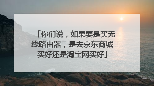 你们说,如果要是买无线路由器,是去京东商城买好还是淘宝网买好