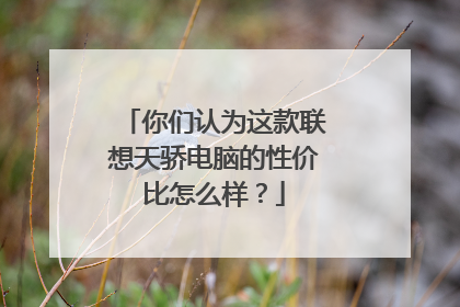 你们认为这款联想天骄电脑的性价比怎么样？