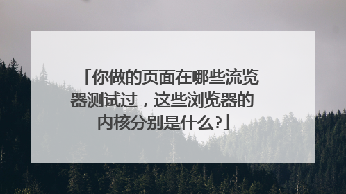 你做的页面在哪些流览器测试过,这些浏览器的内核分别是什么?