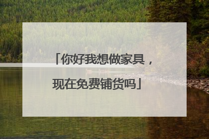 你好我想做家具，现在免费铺货吗