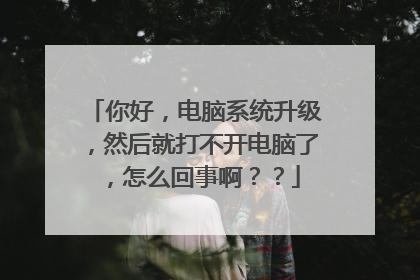 你好,电脑系统升级,然后就打不开电脑了,怎么回事啊??