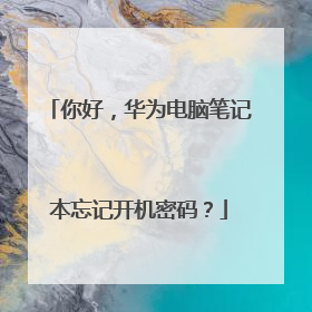 你好,华为电脑笔记本忘记开机密码?