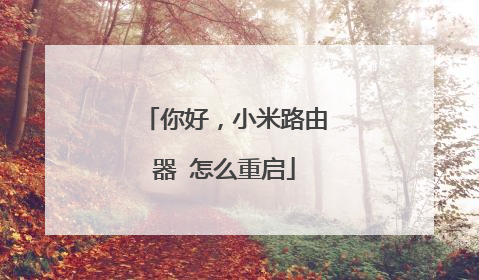 你好，小米路由器 怎么重启