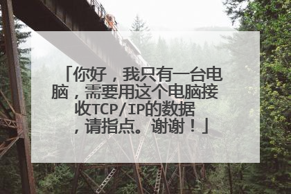 你好,我只有一台电脑,需要用这个电脑接收TCP/IP的数据,请指点。谢谢!