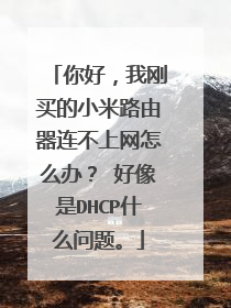 你好,我刚买的小米路由器连不上网怎么办? 好像是DHCP什么问题。