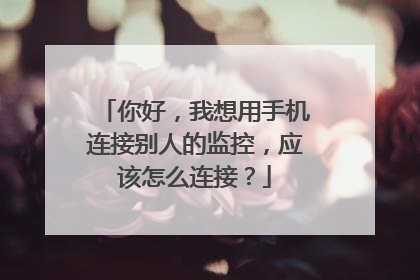 你好，我想用手机连接别人的监控，应该怎么连接？