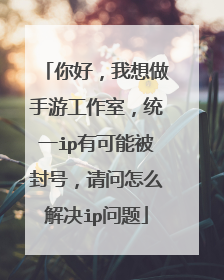 你好，我想做手游工作室，统一ip有可能被封号，请问怎么解决ip问题