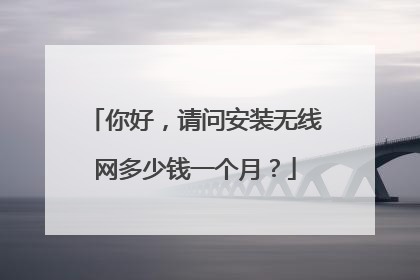 你好,请问安装无线网多少钱一个月?