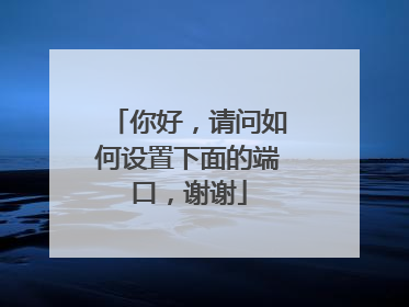 你好,请问如何设置下面的端口,谢谢